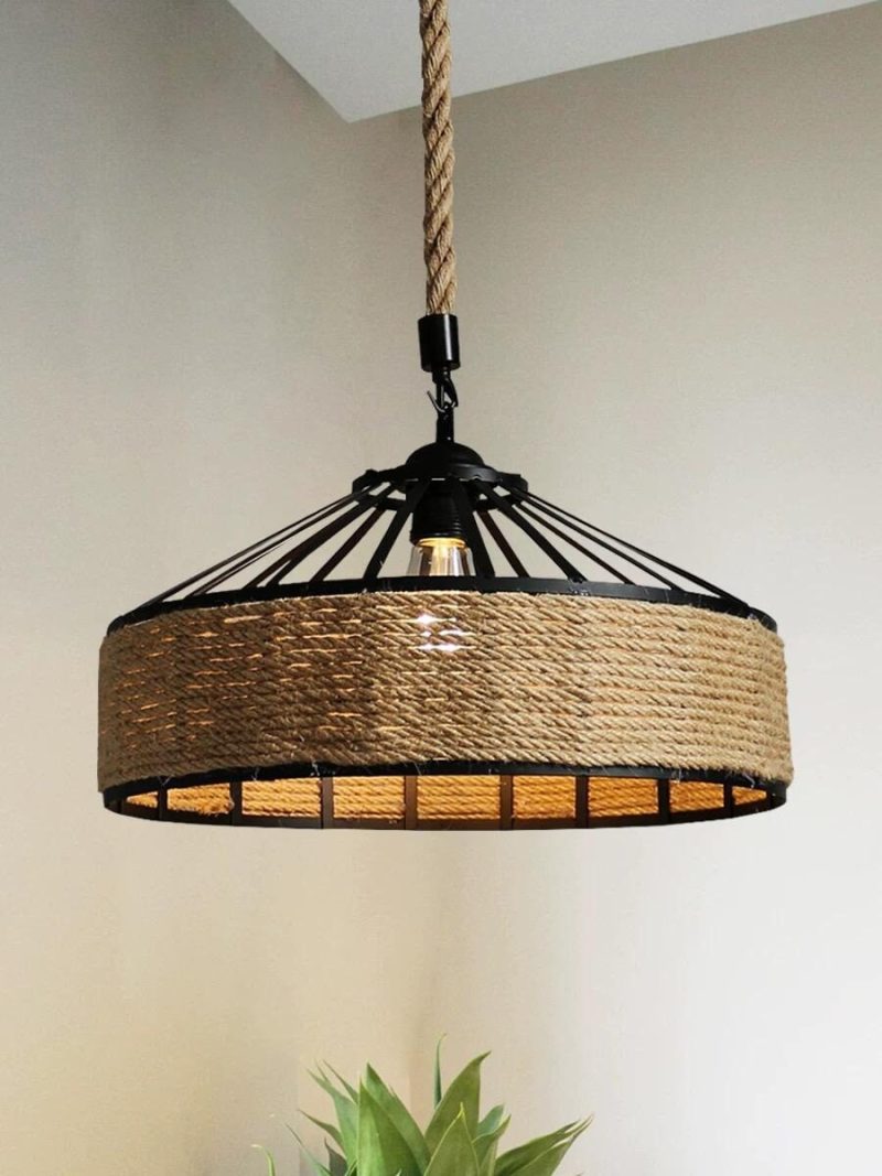 Lustră Rustică cu Soclu E27 –Elit's Ø300 mm, Design Autentic din Lemn și Metal