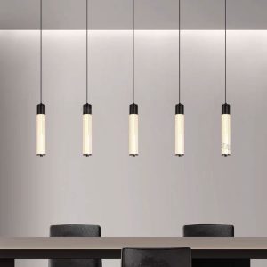 Lustră LED cu Telecomandă, Negru –Elit's 50W, 3 Tonuri de Lumină, 800×H1000 mm