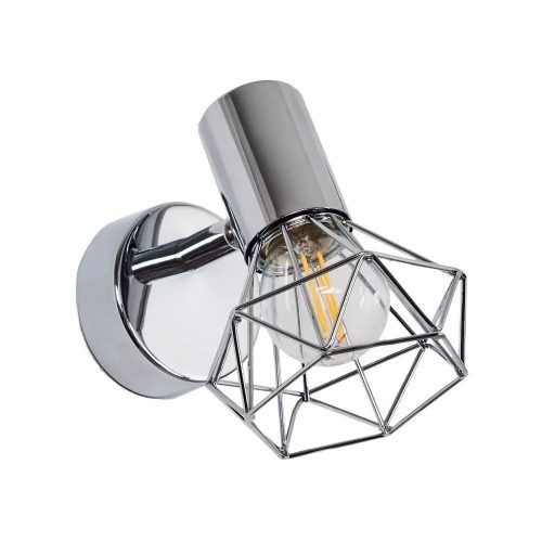 Lustră Rustică cu Soclu E14, Argintiu –Elit's Design Compact din Metal, 100×100×160 mm