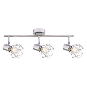 Lustră Rustică cu 3 Brațe, Argintiu –Elit's Soclu E14, Design Din Metal, 480×100×190 mm
