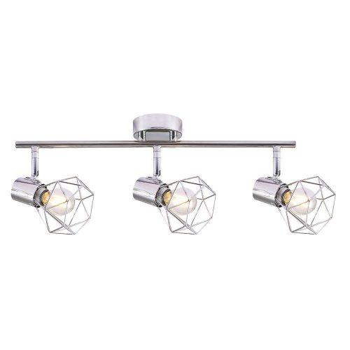 Lustră Rustică cu 3 Brațe, Argintiu –Elit's Soclu E14, Design Din Metal, 480×100×190 mm