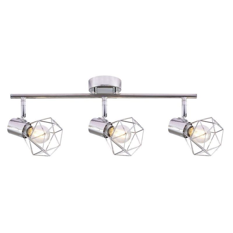 Lustră Rustică cu 3 Brațe, Argintiu –Elit's Soclu E14, Design Din Metal, 480×100×190 mm