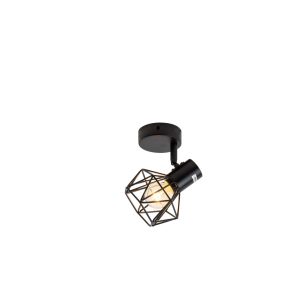 Lustră Rustică cu Soclu E14, Negru –Elit's Design Compact din Metal, 100×100×160 mm