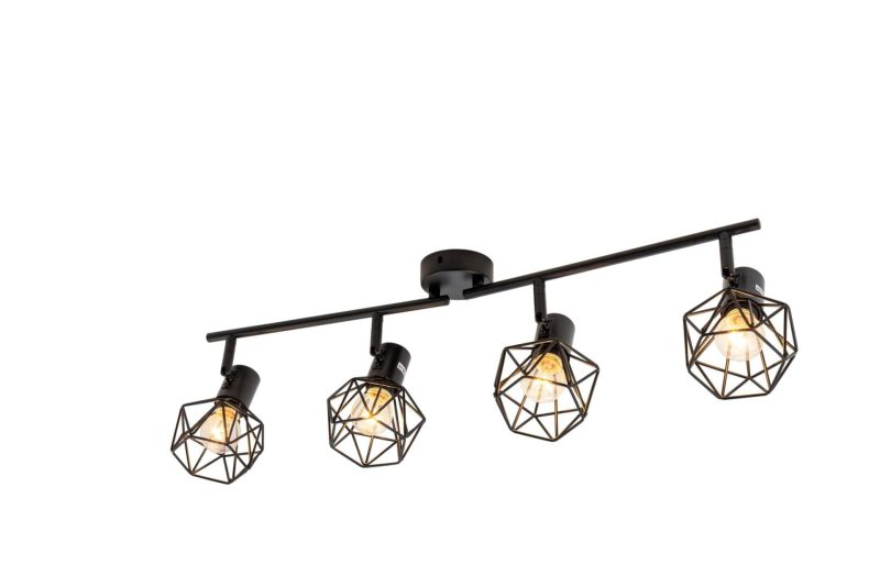 Untitled - 2025-07-25T120820.884 Lustră Rustică cu 4 Brațe, Negru – Soclu E14, Design Vintage din Metal, 480×100×190 mm