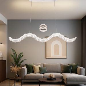 Lustră LED dining suspendată gri rose, 180W –Elit's 3 surse de iluminare, telecomandă, intensitate reglabilă
