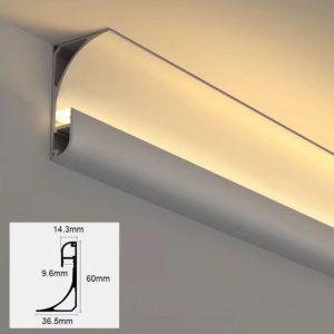 340f8eeb-521b-4df9-9080-ac598906 Profil LED Aplicat Elit's– Tip Scafă / Plintă, Aluminiu Alb, Lungime 3 m