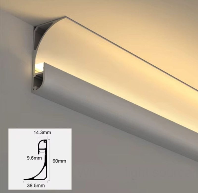 340f8eeb-521b-4df9-9080-ac598906 Profil LED Aplicat Elit's– Tip Scafă / Plintă, Aluminiu Alb, Lungime 3 m