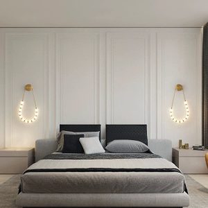 Aplică LED Modernă –Elit's 60W, 10 Surse, 3 Tipuri de Lumină, Design Auriu/Alb, 30×58×4 cm