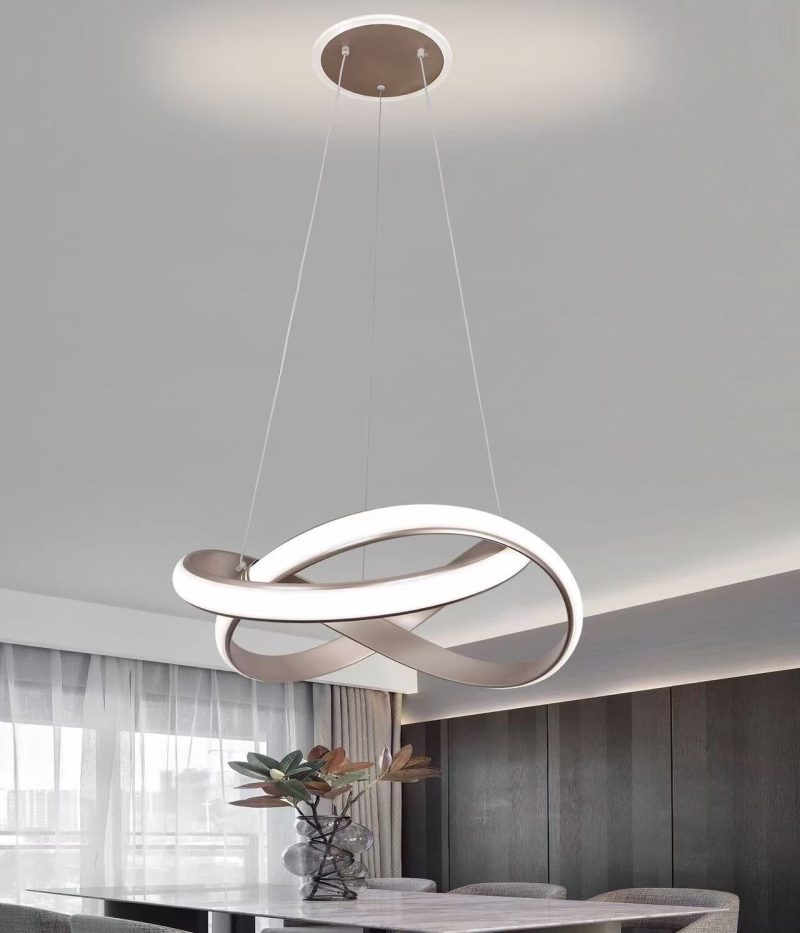 Lustră LED suspendată gri rose, 262W –Elit's Ø50 cm, telecomandă, 3 temperaturi de culoare