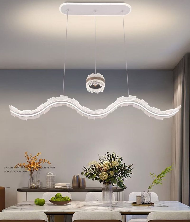 Lustră LED dining suspendată gri rose, 180W –Elit's 3 surse de iluminare, telecomandă, intensitate reglabilă