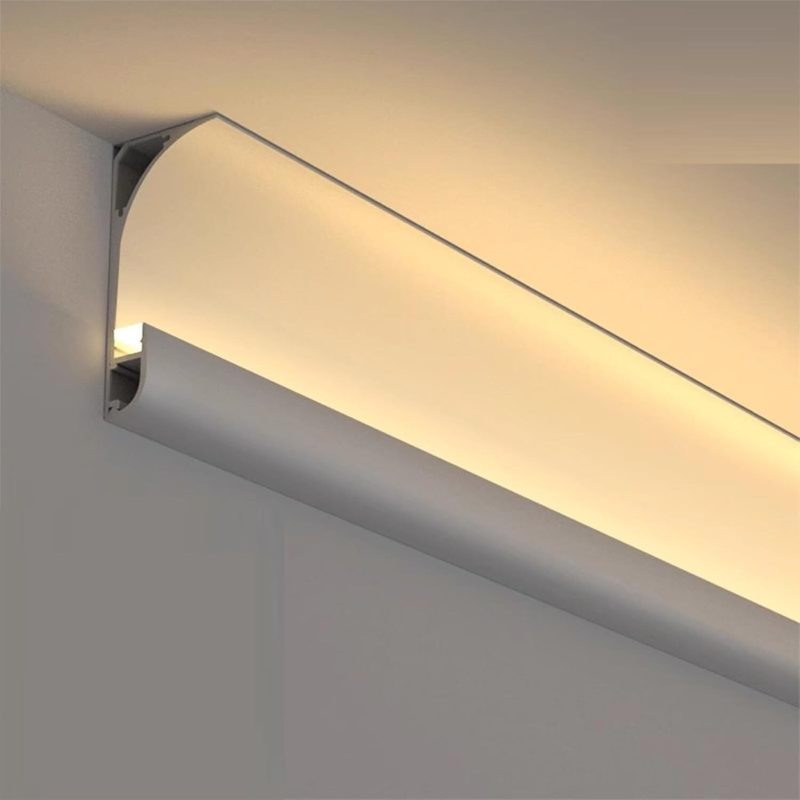 51O8Mm46xIL._AC_SL1500_d211fd61 Profil LED Aplicat Elit's– Tip Scafă / Plintă, Aluminiu Alb, Lungime 3 m