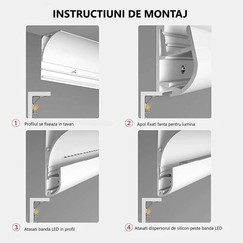 61pAP3iqlZL._AC_SL1500_0defb0eb Profil LED Aplicat Elit's– Tip Scafă / Plintă, Aluminiu Alb, Lungime 3 m