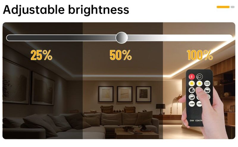 Kit Bandă LED COB – 5 m, Lumină Neutră 4000 K, 14 W/m, 24 V cu Telecomandă și Transformator 72 W