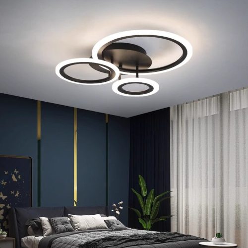 Lustra LED Eclipse Negru –Elit's 66W, cu telecomanda