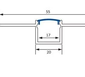 He235ffd6380b4245b056ac9dcd19d94 Profil LED Încăastrat cu Finisaj Flexibil – Aluminiu, 3 m Elit's