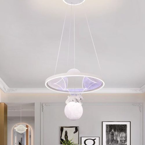 Lustra LED suspendata,Elit's 164W, gri elegant, telecomanda, inaltime reglabila