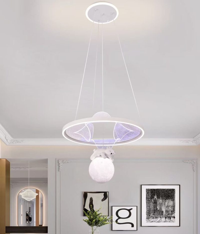 Lustra LED suspendata,Elit's 164W, gri elegant, telecomanda, inaltime reglabila