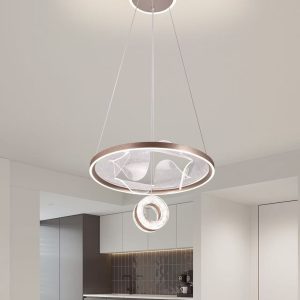 Lustra LED suspendata, Elit's 164W, gri elegant, telecomanda, inaltime reglabila
