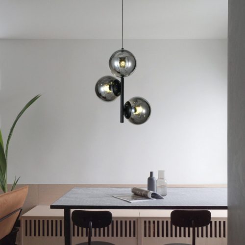 Lustra N6804-Elit's 3 abajururi elegante, finisaj negru