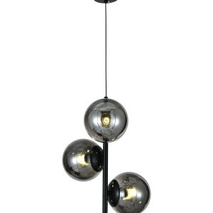 Lustra N6804-Elit's 3 abajururi elegante, finisaj negru