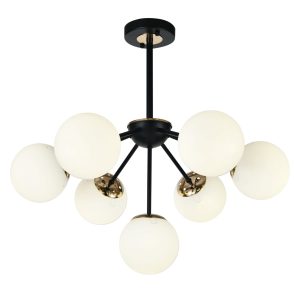 Lustra model N36368-7 –Elit's 7 x E27, abajururi elegante, finisaj negru