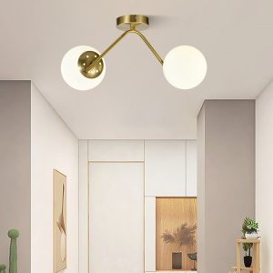 Lustra model N36377-2 –Elit's 2 x E27, abajururi elegante, finisaj auriu