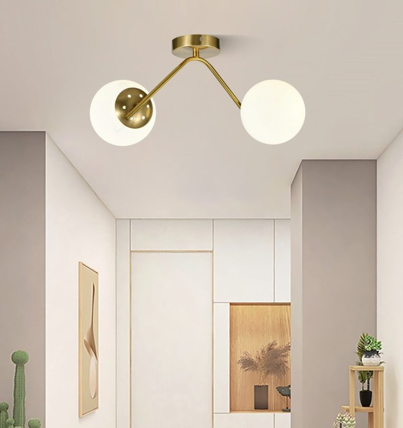 Lustra model N36377-2 –Elit's 2 x E27, abajururi elegante, finisaj auriu