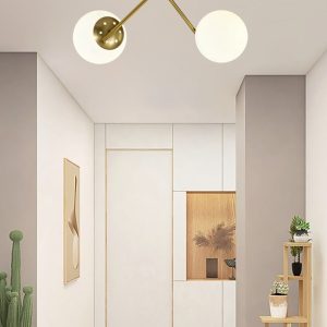 Lustra model N36377-2 –Elit's 2 x E27, abajururi elegante, finisaj auriu