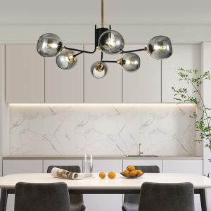 Lustra model N6802-6 –Elit's 6 abajururi elegante, finisaj negru