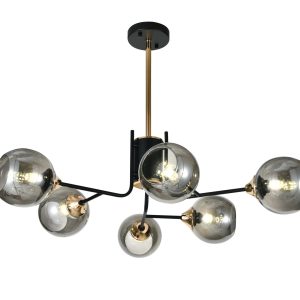 Lustra model N6802-6 –Elit's 6 abajururi elegante, finisaj negru
