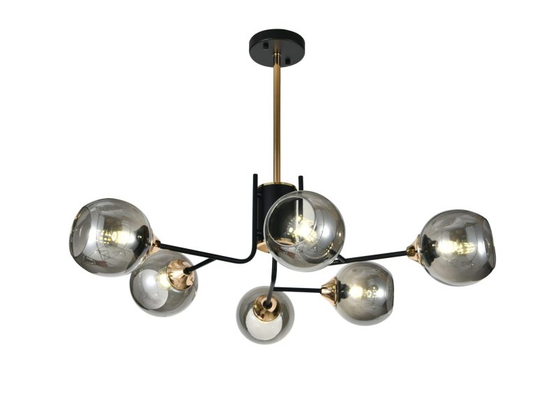 Lustra model N6802-6 –Elit's 6 abajururi elegante, finisaj negru