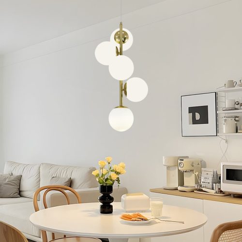 Lustra model N6803-5 –Elit's 5 abajururi elegante, finisaj auriu