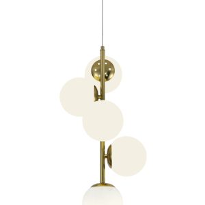 Lustra model N6803-5 – 5 abajururi elegante, finisaj auriu1 Lustra model N6803-5 –Elit's 5 abajururi elegante, finisaj auriu