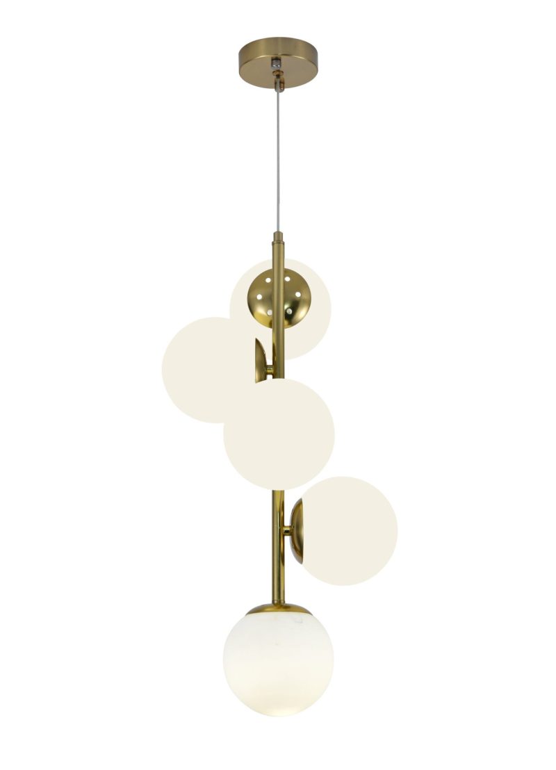 Lustra model N6803-5 – 5 abajururi elegante, finisaj auriu1 Lustra model N6803-5 –Elit's 5 abajururi elegante, finisaj auriu