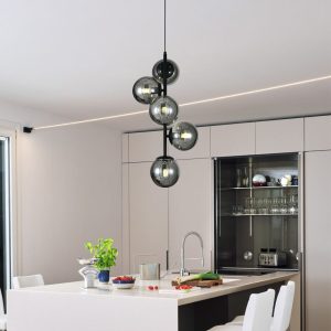 Lustra model N6804-5 – 5 abajururi elegante, finisaj negru Lustra model N6804-5 –Elit's 5 abajururi elegante, finisaj negru