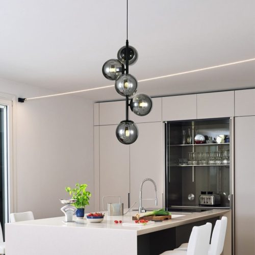 Lustra model N6804-5 –Elit's 5 abajururi elegante, finisaj negru