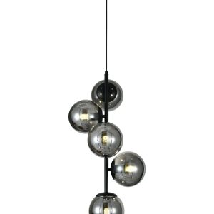 Lustra model N6804-5 – 5 abajururi elegante, finisaj negru1 - Copy Lustra model N6804-5 –Elit's 5 abajururi elegante, finisaj negru