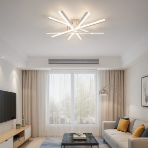 Lustră LED cu Telecomandă –Elit's Design Geometric, 3 Tipuri de Lumină, Intensitate Reglabilă, Dimmabilă