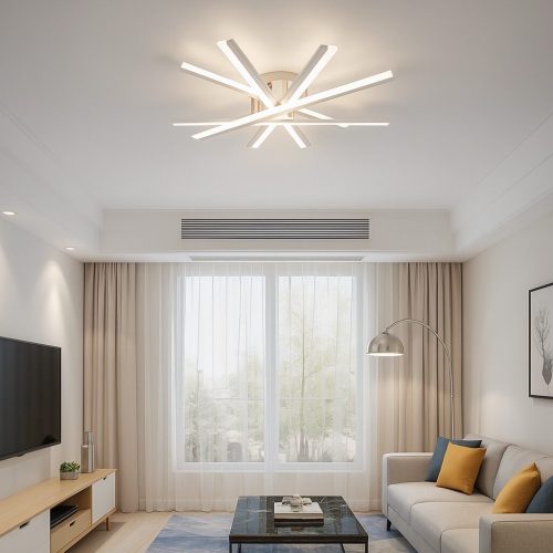 Lustră LED cu Telecomandă –Elit's Design Geometric, 3 Tipuri de Lumină, Intensitate Reglabilă, Dimmabilă