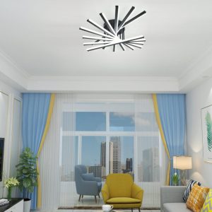 Lustră LED cu 9 surse de iluminare,Elit's 164W, cu telecomandă – Design elegant negru