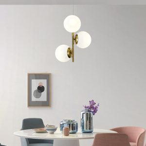 Lustra N6804-Elit's 3 abajururi elegante, finisaj GOLD