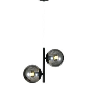 Lustra N6804-Elit's 2 abajururi elegante, finisaj negru
