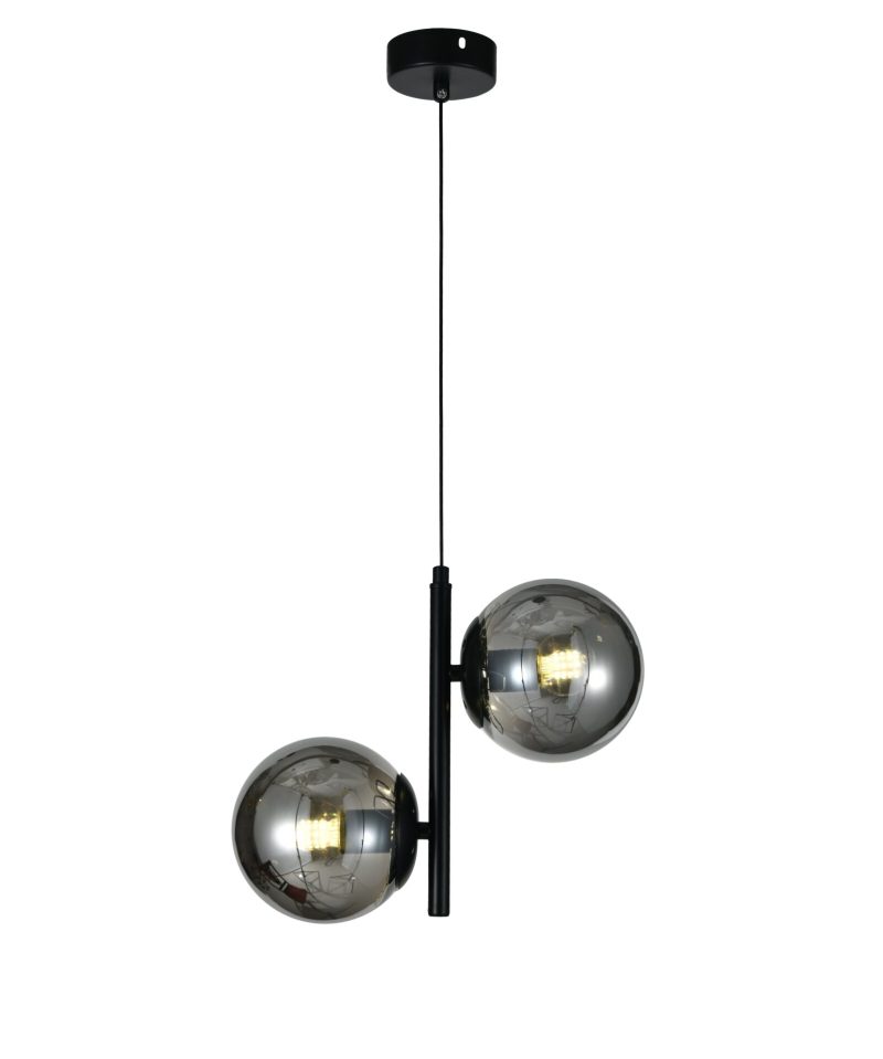 Lustra N6804-Elit's 2 abajururi elegante, finisaj negru