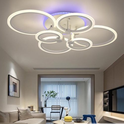 Lustra LED model 6601-2×3+RGB –Elit's 160W + RGB 16W, cu telecomanda 2.4G