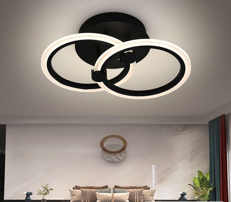 Lustra LED Eclipse Negru –Elit's 44W, cu telecomanda