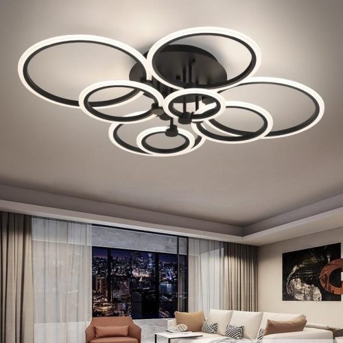Lustra LED Eclipse Negru –Elit's 208W, cu telecomanda