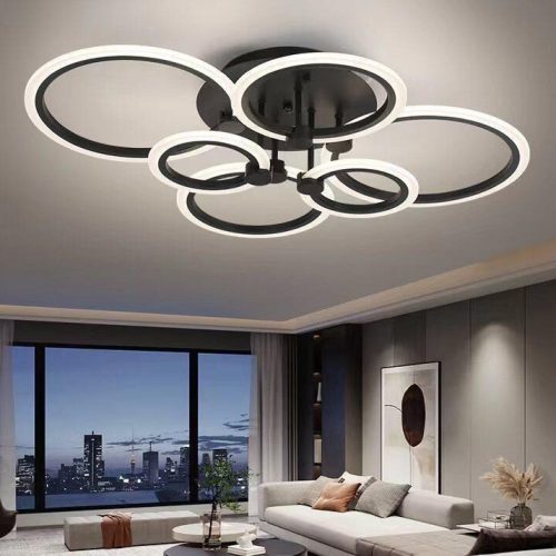 Lustra LED Eclipse Negru –Elit's 148W, cu telecomanda