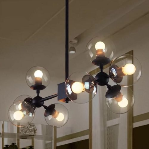 Lustra DX219-8 – Elit's 8 surse de lumină, soclu E27, design elegant