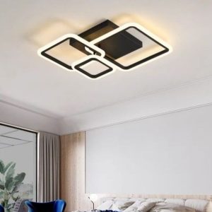 Lustra LED G3816 BK –Elit's 88W, cu telecomanda, 3 temperaturi de culoare