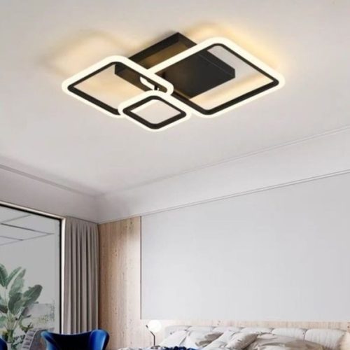 Lustra LED G3816 BK –Elit's 88W, cu telecomanda, 3 temperaturi de culoare